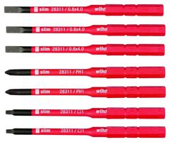 WIHA 28373 Slimline Blade Set, 7 Pieces of Slotted, Phillips, Xeno Slot, Phillips SlimLine Blade Set