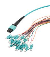 L-COM MPM24OM3-09LCR-1 Fiber Optic Cable, Multimode, 50µm / 125µm, MPO Plug to 24x LC, 1 m