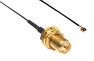 PULSE ELECTRONICS W9037BD0100 RF / Coaxial Cable Assembly, 3.9 ", 100 mm, 0.81mm, SMA RP Bulkhead Jack, MHF4 Right Angle Plug