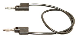 MUELLER ELECTRIC BU-PB36-0 Banana Test Lead, 4mm Stackable Banana Plug, 4mm Stackable Banana Plug, 36 ", 900 mm, Black, 15 A