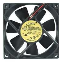 ADDA AD08012HB257004 DC Axial Fan, 12 V, Square, 80 mm, 25 mm, Ball Bearing, 37.241 CFM
