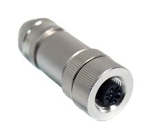 MUELLER ELECTRIC BU-12ZS34-PG9 Sensor Connector, PG9, M12, Female, 4 Positions, Screw Socket, Straight Cable Mount