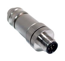 MUELLER ELECTRIC BU-12ZS35-PG7 Sensor Connector, PG7, M12, Male, 5 Positions, Screw Pin, Straight Cable Mount