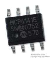 MICROCHIP MCP6141-E/SN Operational Amplifier, Single, 1 Channels, 100 kHz, 0.024 V/µs, 1.4V to 6V, SOIC, 8 Pins