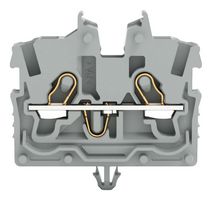 WAGO 2050-0311 DIN Rail Mount Terminal Block, Miniature, 2 Positions, 24 AWG, 16 AWG, 1 mm², Clamp, 13.5 A