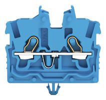 WAGO 2050-0314 DIN Rail Mount Terminal Block, Miniature, 2 Positions, 24 AWG, 16 AWG, 1 mm², Clamp, 13.5 A