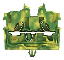 WAGO 2050-0317 DIN Rail Mount Terminal Block, Miniature, 2 Positions, 24 AWG, 16 AWG, 1 mm², Clamp