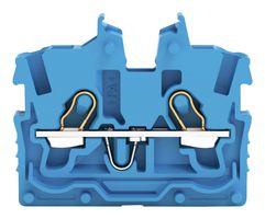 WAGO 2050-0324 DIN Rail Mount Terminal Block, Miniature, 2 Positions, 24 AWG, 16 AWG, 1 mm², Clamp, 13.5 A