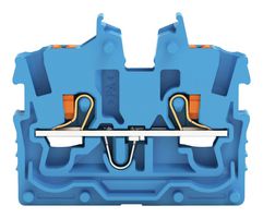 WAGO 2250-0324 DIN Rail Mount Terminal Block, Miniature, 2 Positions, 24 AWG, 16 AWG, 1 mm², Clamp, 13.5 A