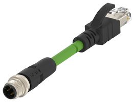 TE CONNECTIVITY TCD14741111-040 Sensor Cable, D-Code, M12 Plug, RJ45 Plug, 4 Positions, 4 m, 13.1 ft