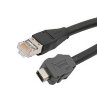 L-COM TRGIX603LZ-BLK-2M Ethernet Cable, Cat6a, IX Type A Plug to RJ45 Plug