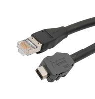L-COM TRGIX603LZ-BLK-7.5M Ethernet Cable, Cat6a, IX Type A Plug to RJ45 Plug