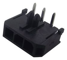 MOLEX 43650-0300 Pin Header, Power, 3 mm, 1 Rows, 3 Contacts, Through Hole Right Angle, Micro-Fit 3.0 43650 Series