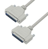 L-COM CSMN25MM-5 Computer Cable, D Sub 25 Position Plug, D Sub 25 Position Plug, 5 ft, 1.5 m, Light Gray