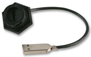 MOLEX 84729-0005 USB Cable, Type A Receptacle to Type A Plug, 1.5 m, 4.9 ft, USB 2.0, Black