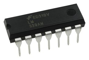 ONSEMI LM339AN Analog Comparator, Quad, Voltage, 1.3 µs, 2V to 36V, DIP, 14 Pins