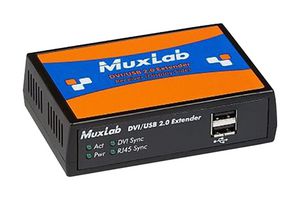 MUXLAB 500391 Media Extender Kit, 4 Port, USB 2.0, DVI, 340 MHz, 330 ft Max Distance, 4.5 " x 3 " x 1.25 "