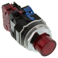 IDEC ALD2QH211DNUR Industrial Pushbutton Switch, TWND Series, 30.5 mm, SPST-NO, SPST-NC, Momentary, Round Raised