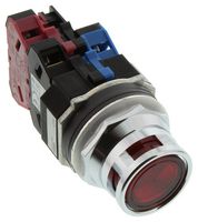 IDEC ALFD22211DNUR Industrial Pushbutton Switch, TWND Series, 30.5 mm, SPST-NO, SPST-NC, Momentary, Round Raised
