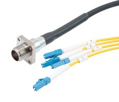 L-COM FOC02B3047115M Fiber Optic Cable, Singlemode, 4 Fibers, AARC Receptacle to 4x LC, 49.2ft Length