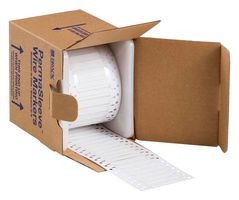 BRADY 3PS-094-2-WT-2 Wire Marker, Heat Shrinkable Sleeve, Blank (No Legend), PO (Polyolefin), White, 4.62mm x 25.4mm