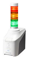 PATLITE NHB4-3N-RYG Signal Tower, 3 Tiers, Amber/Green/Red, 80 dB, 5 Tone, Flashing, 240VAC