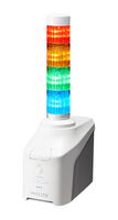 PATLITE NHB4-4-RYGB Signal Tower, 4 Tier, Amber/Blue/Green/Red, AC Adaptor, 80 dB, Ethernet Connector, 5 Tone