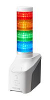 PATLITE NHB6-4-RYGB Signal Tower, 4 Tier, Amber/Blue/Green/Red, AC Adaptor, 80 dB, Ethernet Connector, 5 Tone