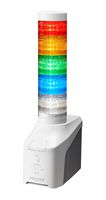 PATLITE NHB6-5-RYGBC Signal Tower, 5 Tier, Amber/Blue/Green/Red/White, AC Adaptor, 80dB/Ethernet Connector, 5Tone/240VAC