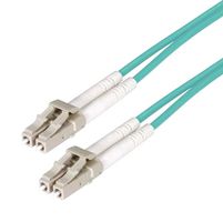 L-COM FODLCCL-OM3-1 Fiber Optic Cable, Multimode, 50µm/125µm, 2 Fibers, LC Duplex to LC Duplex, 3.3ft Length