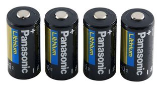 PANASONIC BATTERIES LITH-8PANAX4 Battery, 3 V, 2/3A, Lithium Manganese Dioxide, 1.3 Ah, Raised Positive and Flat Negative, 1