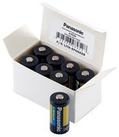 PANASONIC BATTERIES LITH-8PANAX8 Battery, 3 V, 2/3A, Lithium Manganese Dioxide, 1.3 Ah, Raised Positive and Flat Negative, 1