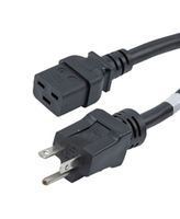 L-COM N620P-C19-20-10F Mains Power Cord, NEMA 6-20P to IEC 60320 C19, 3.05 m, 20 A, 250 V, Black