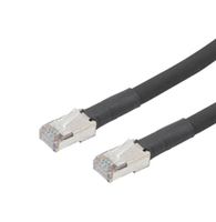 L-COM TRD624AHFO-BLK-250F Ethernet Cable, Cat6a, RJ45 Plug to RJ45 Plug
