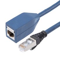 L-COM TRD626ADS-MPTL-0.5F Ethernet Cable, Cat6a, RJ45 Plug to RJ45 Jack, SFTP (Screened Foiled Twisted Pair), Blue