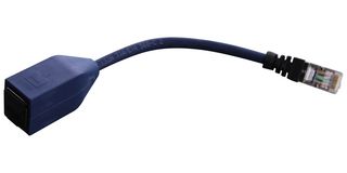 L-COM TRD626ADSZ-MPTL-0.5F Ethernet Cable, Cat6a, RJ45 Plug to RJ45 Jack, SFTP (Screened Foiled Twisted Pair), Blue