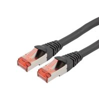 L-COM TRD626ASUF-BLK-05F Ethernet Cable, Cat6a, RJ45 Plug to RJ45 Plug, FTP (Foiled Twisted Pair), Black, 152.4 mm, 6 "