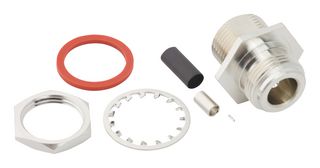 AMPHENOL RF 082-6786 RF / Coaxial Connector, N Coaxial, Straight Bulkhead Jack, Solder, Crimp, 50 ohm