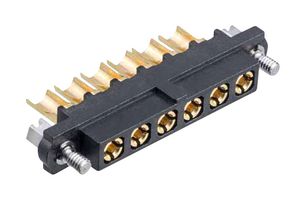 HARWIN M80-4000000F1-06-PF5-00-000 Rectangular Connector, Datamate Mix-Tek M80 Series, 6 Contacts, Receptacle, 4 mm, Solder, 1 Row