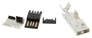TE CONNECTIVITY 1734372-1 USB Connector, Housing, USB Type A, USB 2.0, Plug, 4 Positions, Cable Mount, Vertical