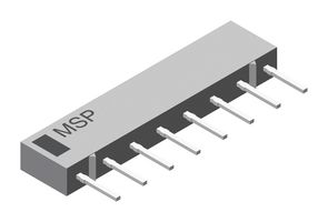 VISHAY MSP06A012K20GEJ. Fixed Network Resistor, 2.2 kohm, Bussed, 5 Resistors, SIP, PC Pin, ± 2%