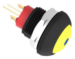 TE CONNECTIVITY - ALCOSWITCH PB6B2FM5M1CAL07 Industrial Pushbutton Switch, Subminiature, PB6 Series, 13.6 mm, SPST-NO, Off-(On), Flat, Yellow