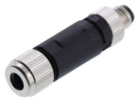 MUELLER ELECTRIC BU-8ZU03 Sensor Connector, M8, Male, 4 Positions, Screw Pin, Straight Cable Mount