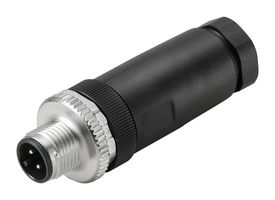 WEIDMULLER 1807340000 Sensor Connector, M12, Male, 4 Positions, Screw Pin, Cable Mount