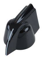OHMITE 5510E Knob, Round Shaft, 6.35 mm, Thermoplastic, Pointer Bar Skirted, 30.95 mm