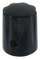 OHMITE 5510E Knob, Round Shaft, 6.35 mm, Thermoplastic, Bar Skirted with Indicator Line, 12.7 mm