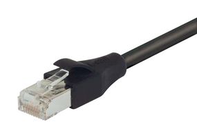 L-COM TRD695SCR-BLK-75 Ethernet Cable, Cat6, RJ45 Plug to RJ45 Plug, Black, 22.9 m, 75 ft