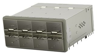 TE CONNECTIVITY 3-2180324-0 Cage & Connector, zSFP+(SFP28), 2 x 4 (Stacked), No Heat Sink, Without Light Pipe, TH, Press-Fit