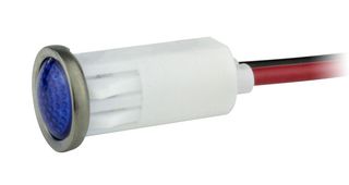 VCC / VISUAL COMMUNICATIONS COMPANY 1092D6-125VAC LED Panel Mount Indicator, Blue, 125 VAC, 12.7 mm, 25 mA, 3.2 cd