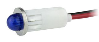 VCC / VISUAL COMMUNICATIONS COMPANY 1092M6-28V LED Panel Mount Indicator, Blue, 28 V, 12.7 mm, 25 mA, 3.2 cd